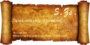 Spalovszky Zsombor névjegykártya